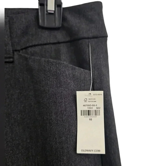 OLD NAVY Charcoal Gray High-Waisted Split-Front Hem Pixie Skinny Pants NWT 10 - Picture 2 of 5